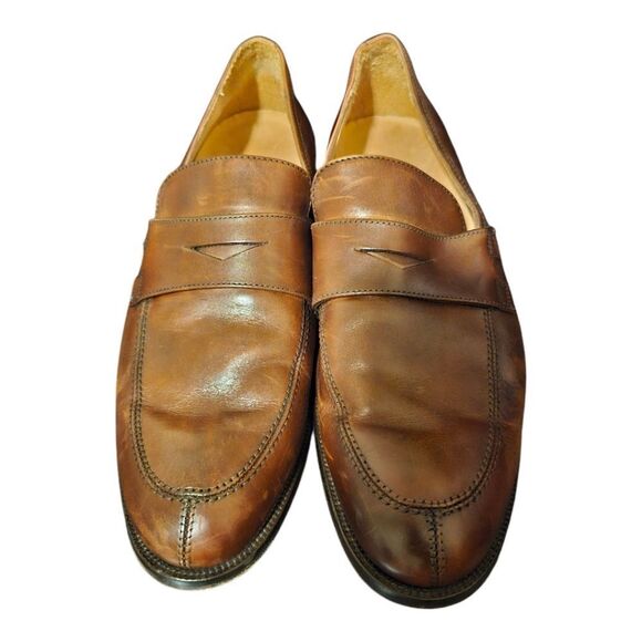 SAKS FIFTH AVENUE Trevor Brown Leather Loafers - Size 9 1/2 - Picture 2 of 8